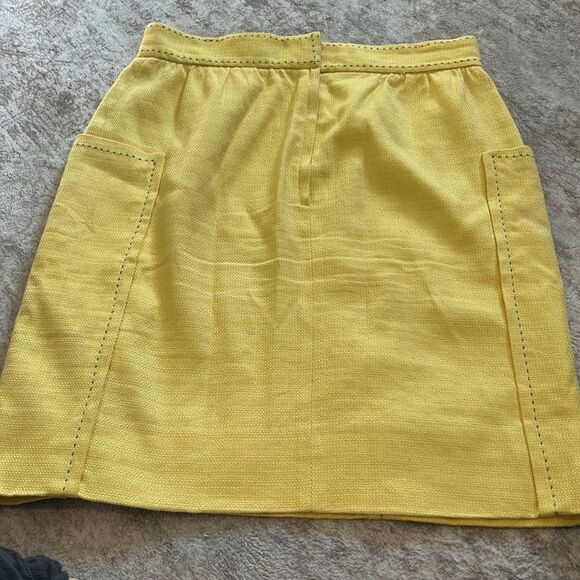 Anthropologie Cartonnier Yellow with large hip pockets skirt size 12 - Picture 10 of 11